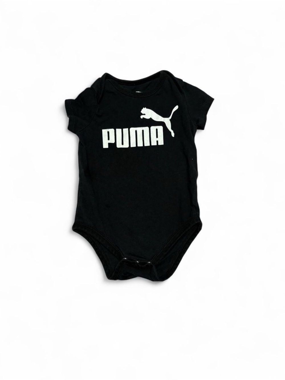 Puma Black Baby One-Piece Bodysuit with White Logo